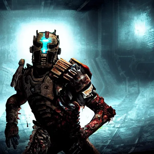 Image similar to dead space, future, sci-fi, zombies, gruesome, highly detailed