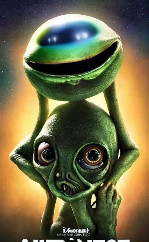 Image similar to cute, imaginative, alien poster art, movie art, alluring, by lucusfilm, weta studio, 8 k, denoised