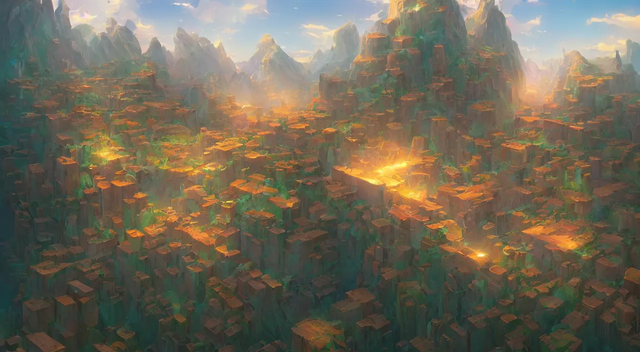 Image similar to flag colored wall fortress greeble illusion landscape wonderworld paradize, behance hd by jesper ejsing, by rhads, makoto shinkai and lois van baarle, ilya kuvshinov, rossdraws global illumination