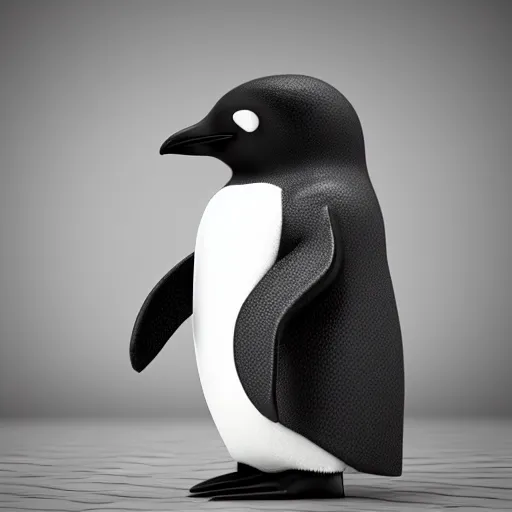 Prompt: a cute penguin holding a briefcase, photorealistic