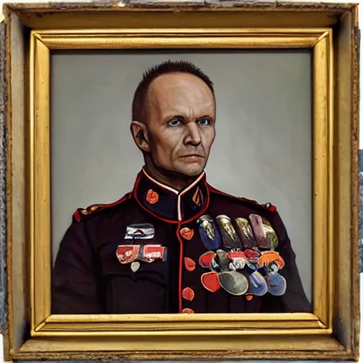 Image similar to “Oil painting of Sting as a World War 1 general, 4k”