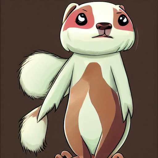 Prompt: furret, the ferret pokemon. adorable eyes, high quality and detail digital art