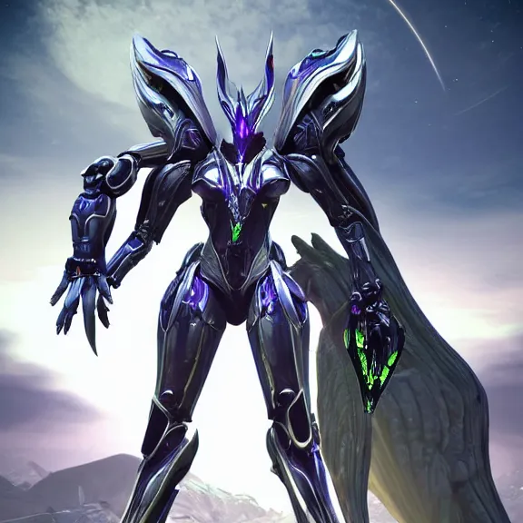 Image similar to extremely detailed front shot of a giant 1000 meter tall beautiful stunning saryn prime female warframe goddess, that's a stunning hot anthropomorphic robot mecha female dragon, silver sharp streamlined armor, detailed head, sharp claws, glowing Purple LED eyes, sitting down cutely, rump on top of a tiny mountain below her, a tiny forest with a village in the foreground, in front of her, fog rolling in, dragon art, warframe fanart, Destiny fanart, micro art, macro art, giantess art, fantasy, goddess art, furry art, furaffinity, high quality 3D realistic, DeviantArt, artstation, Eka's Portal, HD, depth of field