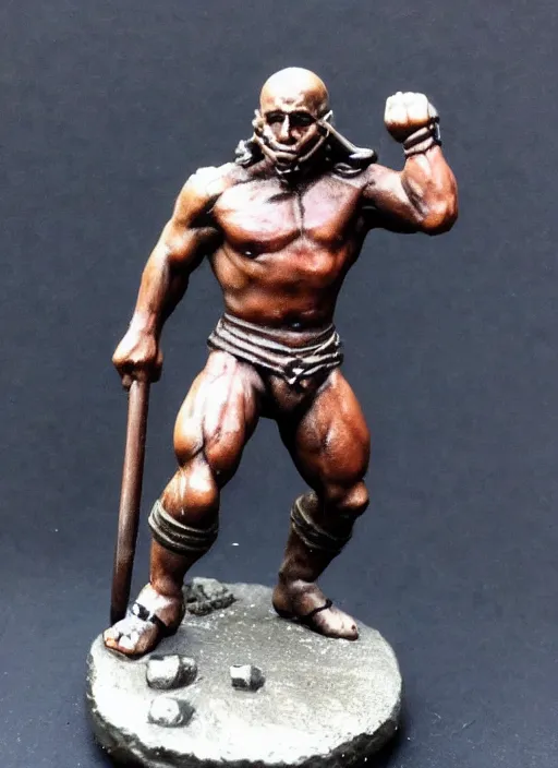 Prompt: Fine Image on the store website, eBay, Full body, 80mm resin detailed miniature of a muscular warrior