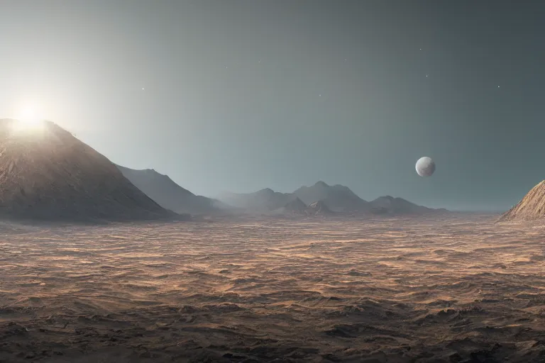 Prompt: An artist's interpretation of the landscape of the planet Kepler-22b, trending on artstation, 8k, landscape photo-reality, landscape photo-imagery, landscape perspective