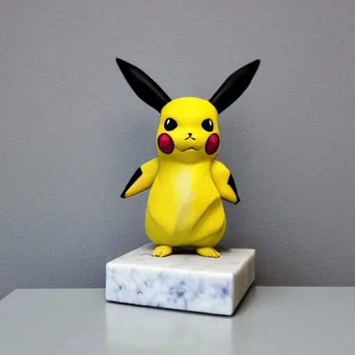 Image similar to Pikachu Sculpture made out of Marble