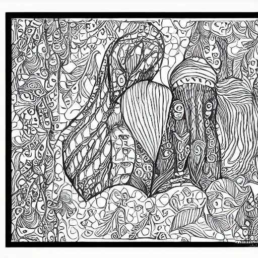 Image similar to Matlock coloring book page, black and white