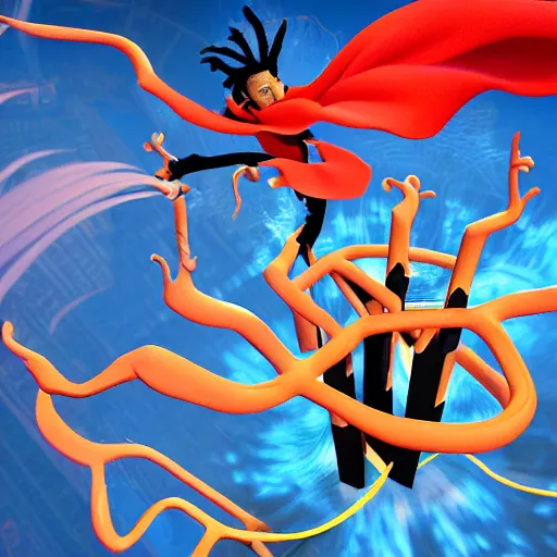 Image similar to the third first image on the scattered absurdity server by dr seuss and dr strange, very pretty, photorealistic, portal hopping and time warping with reckless abandon