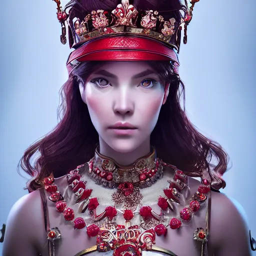 Prompt: portrait of wonderful princess of ruby with fair skin, ornate 8 k gorgeous intricate detailed, accent lighting, dramatic light, octane render