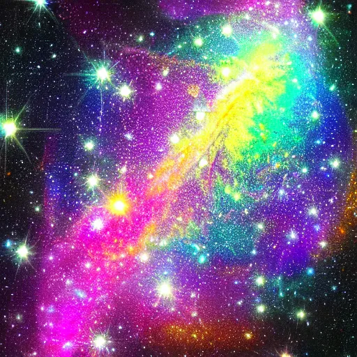 Image similar to prismatic galaxy, luminescent