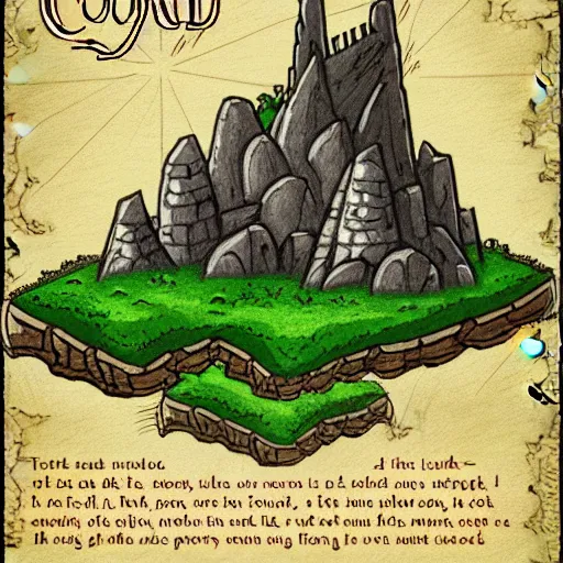 Prompt: art of cozy island for text rpg in medieval setting with magic in discord