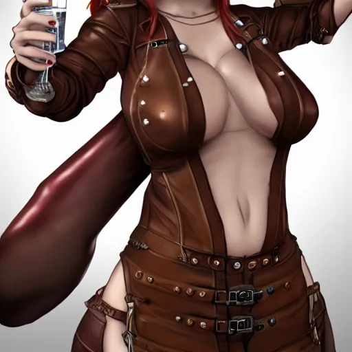 Prompt: redhead steampunk alchemist's ( ( body is inflated with air ) ) by an experiment gone wrong. her clothes are stretched tightly around her and she's about to burst from overinflation. hyper realistic full body image