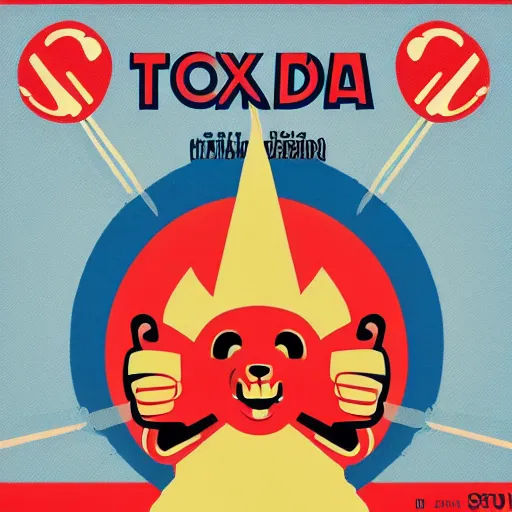 Image similar to dj toxicpanda, soviet propaganda style, 9 0 ’ s rave poster