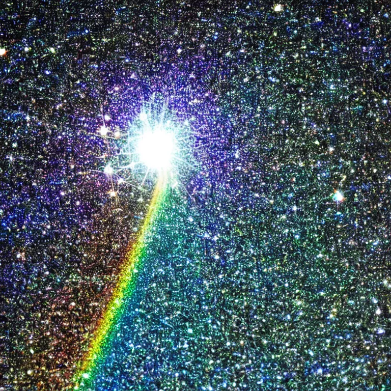 Prompt: amazing dispersion glass dark side of the crystal rainbow shooting through the other side of eternity in faceted offshoots of translucent ior specularity and prisms