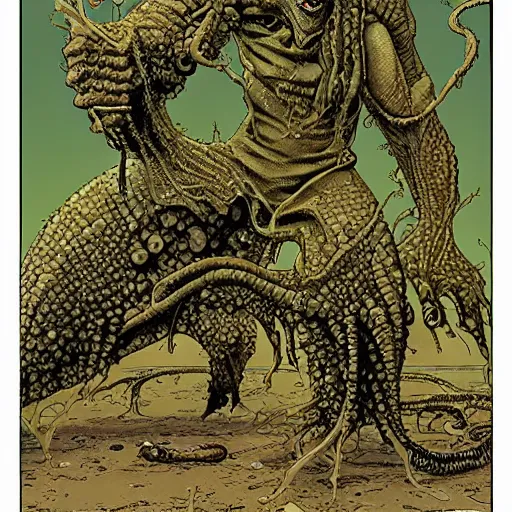 Image similar to “ bernie wrightson ” “ geoff darrow ” aquatic horror shape 1 0 2 4 x 1 0 2 4