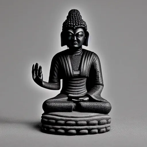 Image similar to female darth vader as buddha statue, 5 5 mm