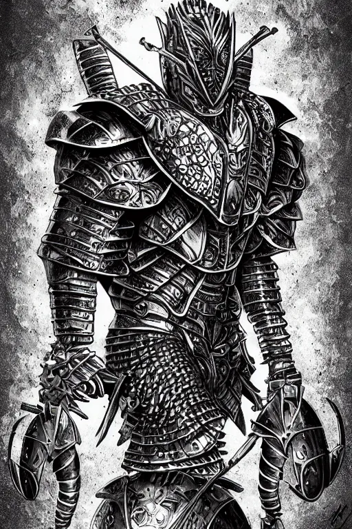 Image similar to human warrior, lobster themed armour, symmetrical, highly detailed, digital art, sharp focus, trending on art station, kentaro miura manga art style