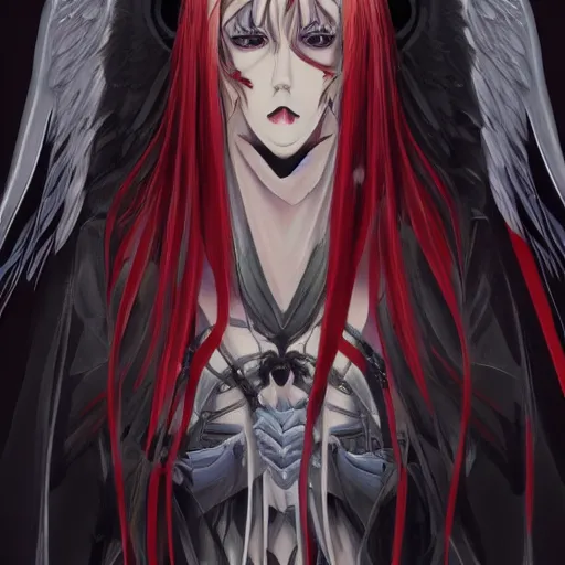 Image similar to portrait of azrael angel of death, anime fantasy illustration by tomoyuki yamasaki, kyoto studio, madhouse, ufotable, trending on artstation