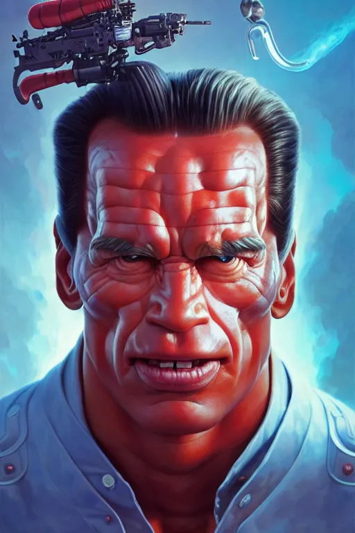 Image similar to a square watermelon arnold schwarzenegger face, hyper detailed, digital art, artstation, cinematic lighting, studio quality, smooth render, by peter mohrbacher, hajime sorayama, wayne barlowe, boris vallejo, aaron horkey, gaston bussiere, craig mullins