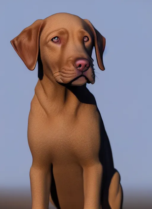 Image similar to chesapeake bay retriever puppy, paul kidby, octane render, highly detailed, rim light, art, cinematic lighting, very coherent, hyper realism, high detail, 8 k