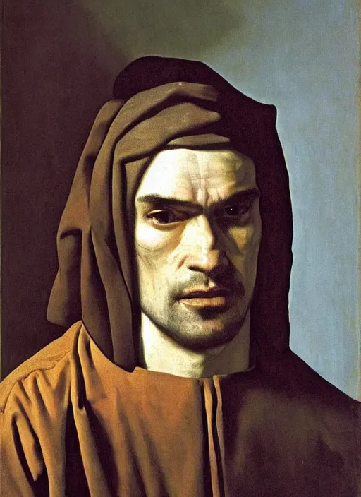 Prompt: portrait of henry rollins, oil painting by johannes vermeer, 1 7 th century, art, oil on canvas, wet - on - wet technique, realistic, expressive emotions, intricate textures, illusionistic detail