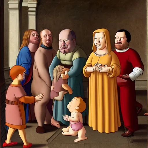 Image similar to family guy renaissance painting