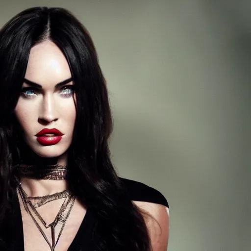 Image similar to megan fox portrait, arcane netflix, arcane vi, arcane jinx, concept portrait, acrace series