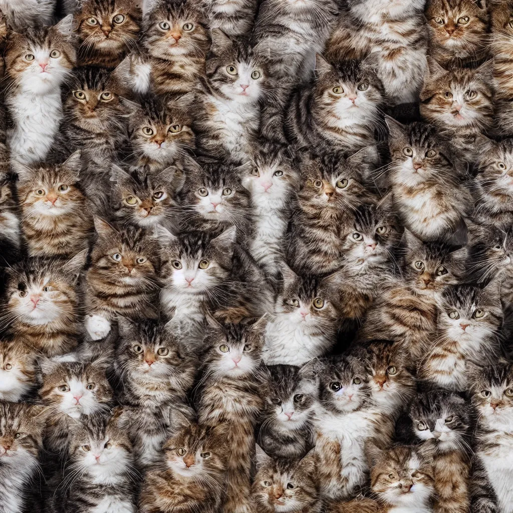 Prompt: a close up of a wall made of multiple cats, a photo by fred a. precht, shutterstock contest winner, dye - transfer, ultrafine detail, uhd image