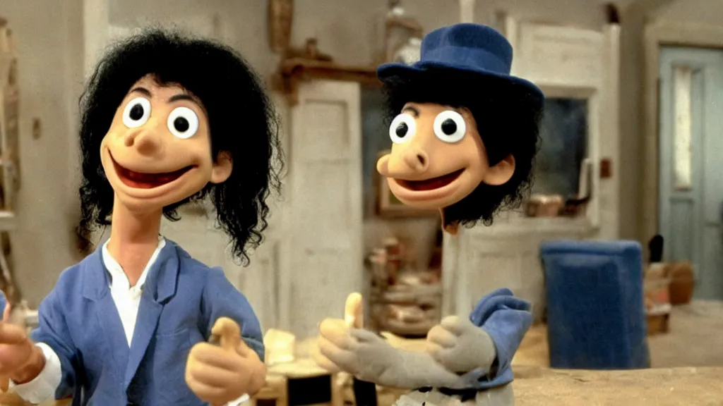 Image similar to Michael Jackson in Wallace and Gromit