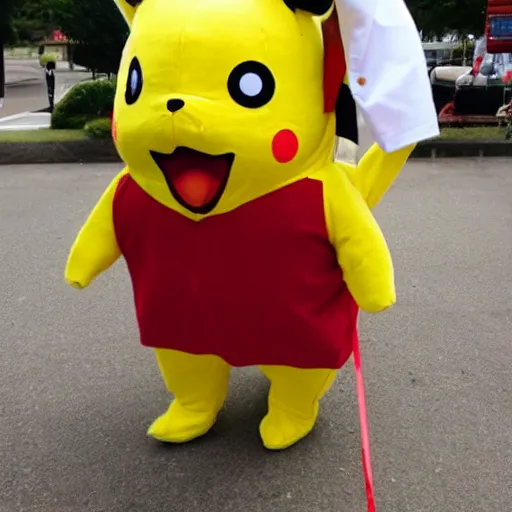 Image similar to karl marx in a pikachu costume