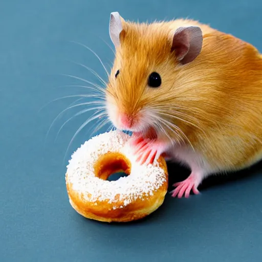 Image similar to hamster eating a donut