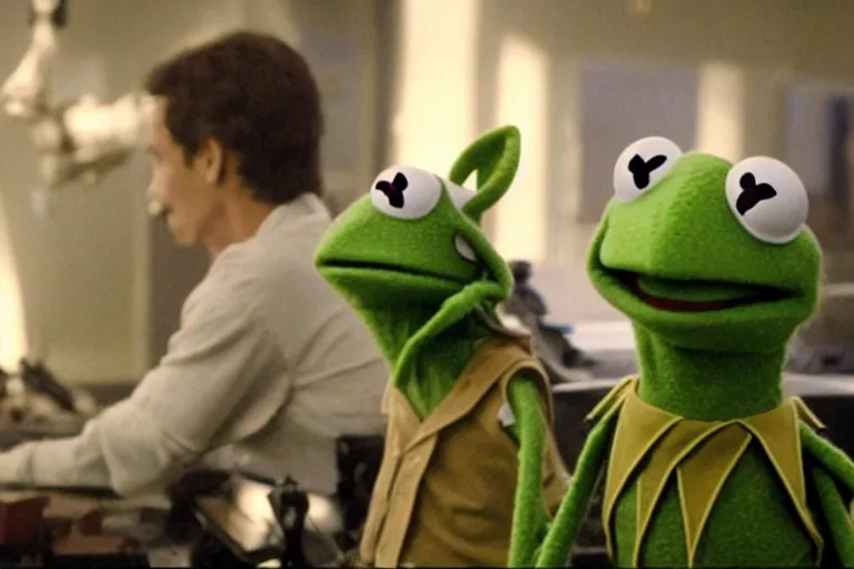 Image similar to VFX movie where Kermit the Frog plays the Terminator by James Cameron