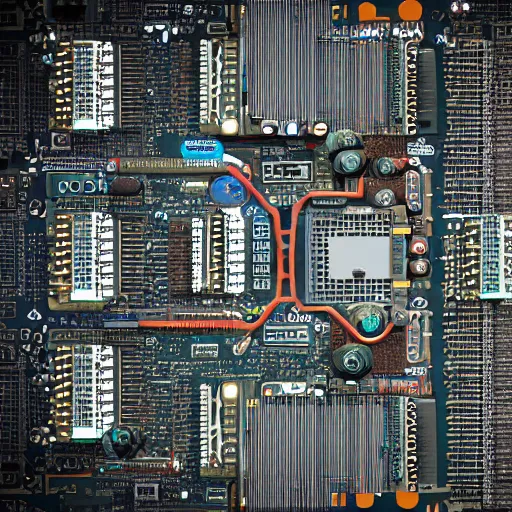 Image similar to motherboard shape like a istanbul city, realistic,