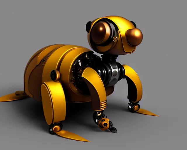 Image similar to futuristic steampunk ferret - shaped robot, 3 d octane render, cyberpunk ferret - shaped mechanical robot