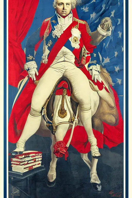 Image similar to Political poster representing a portrait en plein pied of Emperor Napoleon, by Shepard Fairey