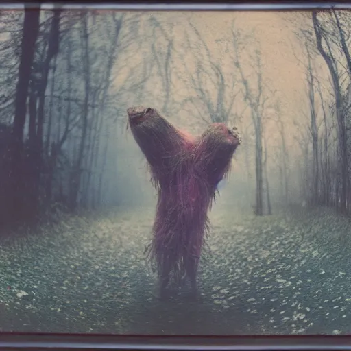 Image similar to kodak portra 4 0 0, wetplate, photo of a surreal artsy dream scene, horror, animal, carneval, grotesque