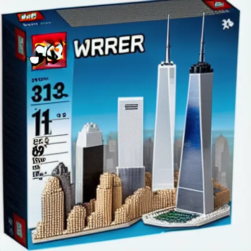 Prompt: world trade center lego set