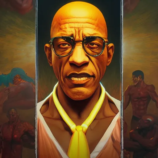 Image similar to gustavo fring as dhalsim street fighter, 4 k, ultra realistic, detailed focused art by artgerm and greg rutkowski and alphonse mucha