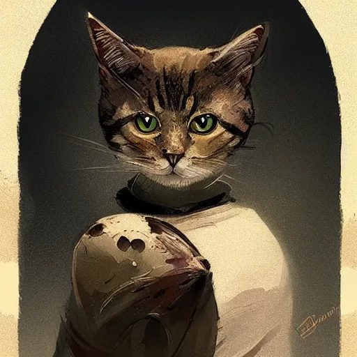 Prompt: a cat in the style of Greg Rutkowski