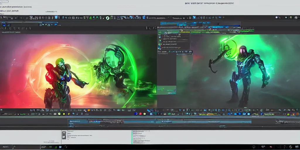 Image similar to screenshot of razer operating system, rgb lighting, hd, artstation, digital art