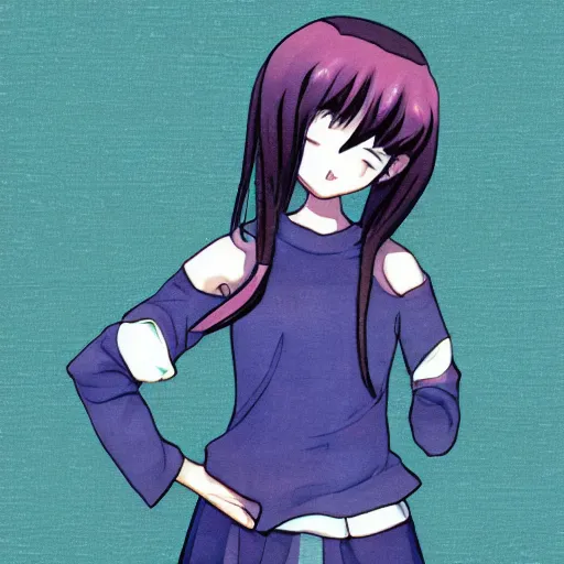 anime girl insurgent shrugging rpg7 - AI Image