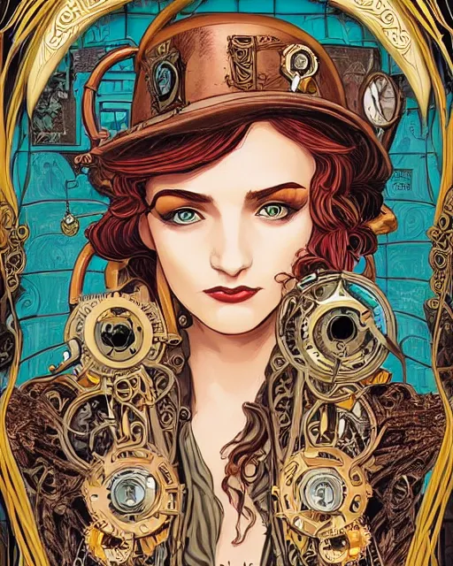 a detailed portrait illustration of a steampunk mage - | Stable ...