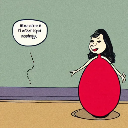 Image similar to cartoon of a woman inflating like a balloon.