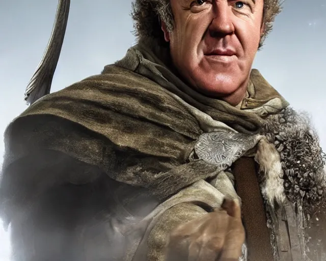 Image similar to jeremy clarkson in lord of the rings, character art, by various concept artists, redshift render, hyperrealistic face, photorealistic render