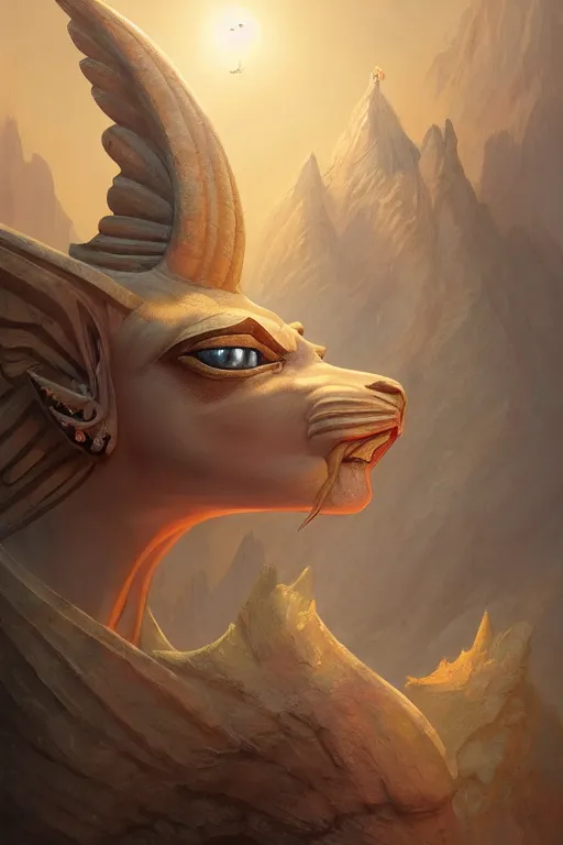 Image similar to legendary sphinx, highly detailed, d & d, fantasy, highly detailed, digital painting, trending on artstation, concept art, sharp focus, illustration, global illumination, ray tracing, realistic shaded, art by artgerm and greg rutkowski and fuji choko and viktoria gavrilenko and hoang lap, sunny