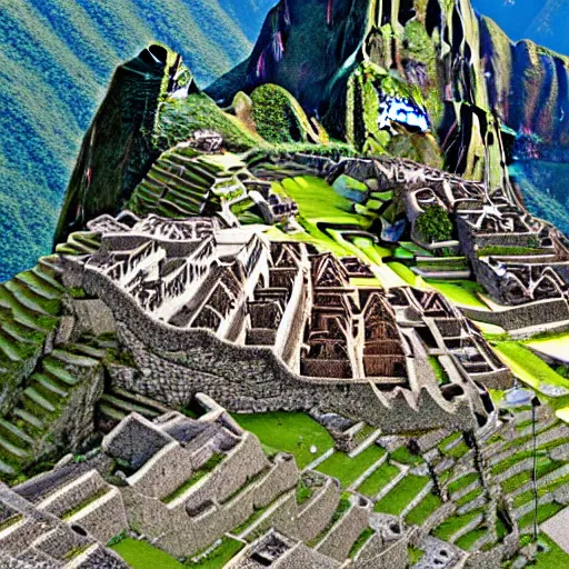 Prompt: Macchu Picchu full of New York City buildings, ultra hi resolution picture