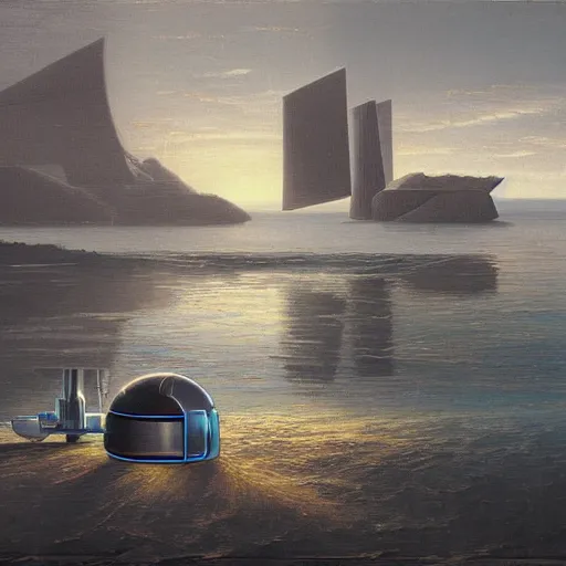 Prompt: a tidy futuristic kitchen in the sea by aertsen pieter