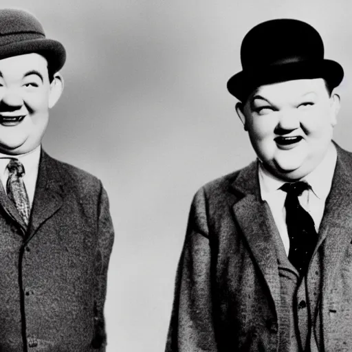 Image similar to boards of canada as laurel and hardy promotional photo