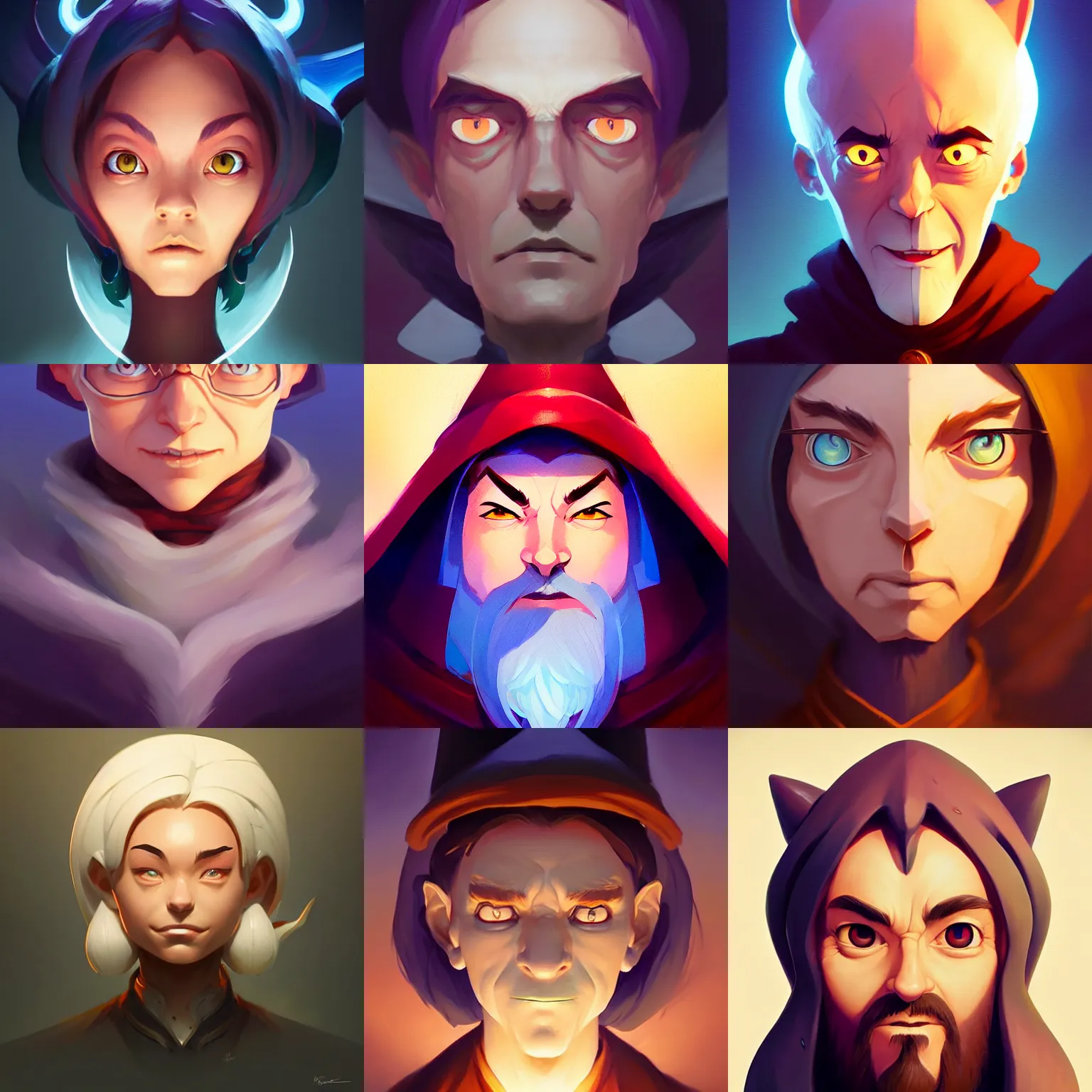 Prompt: face icon stylized minimalist fantasy wizard mage, loftis, cory behance hd by jesper ejsing, by rhads, makoto shinkai and lois van baarle, ilya kuvshinov, rossdraws global illumination