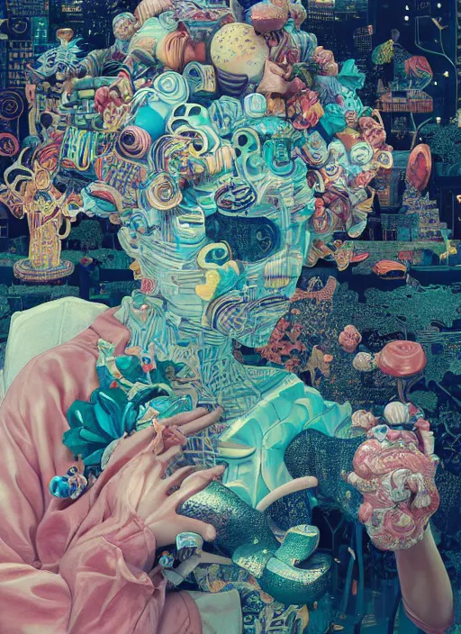 Image similar to photograph of a surreal contemporary ceramic sculpture by victo ngai and hikari shimoda